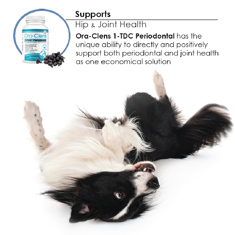 Ora-Clens 1-TDC Periodontal Supplement for Dogs & Cats, 120 Capsules, Supports Oral Health, Joint Health, Muscle Recovery