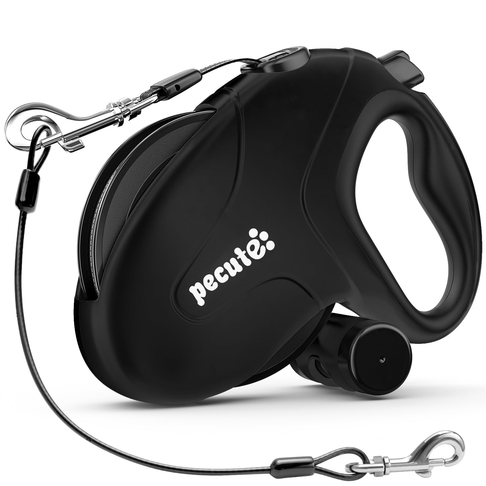 Pecute 32ft Retractable Dog Leash with Poo Bag Holder, Chew Proof Dog Leash with 360 Tangle-Free Extended, Anti-Slip Handle & Qu