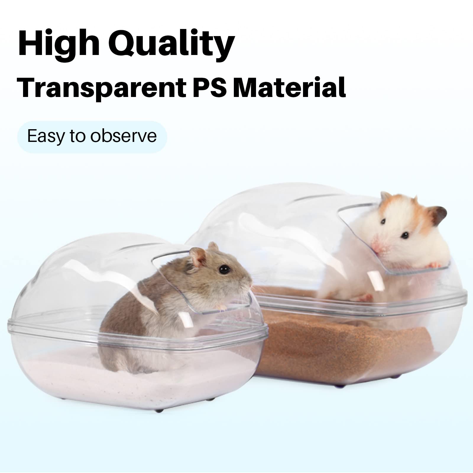 Bucatstate Sand Bath Container For Hamster Large Transparent Hamster Toilet With Scoop Dwarf Sandbox Dust Bathtub Small Animals