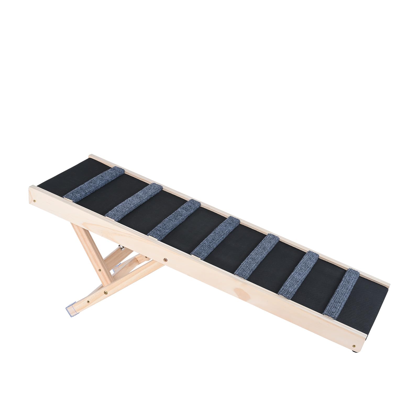VEVOR Dog Ramp, Folding Pet Ramp for Bed, Adjustable Dog Ramp for Small, Large, Old Dogs & Cats, Wooden Pet Ramp with 39.3 Long