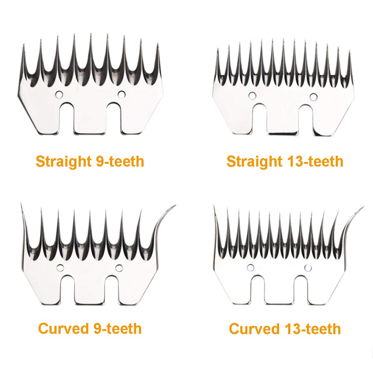 Takekit Sheep Shears Wool Clippers Universal Replacement Blades, Shearing Comb And Cutter Blade Set, Stainless Steel Straight 13-Teeth