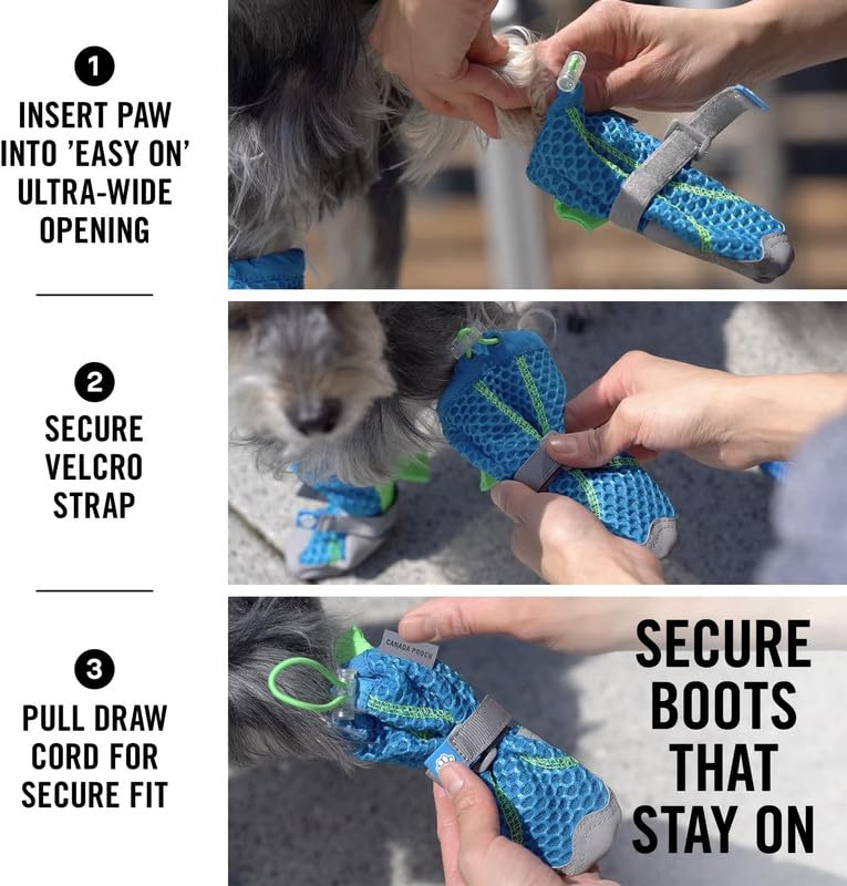 Canada Pooch Dog Boots For Hot Pavement - Dog Boots & Paw Protectors With Anti Slip Rubber | Water Friendly, Breathable Dog Shoe