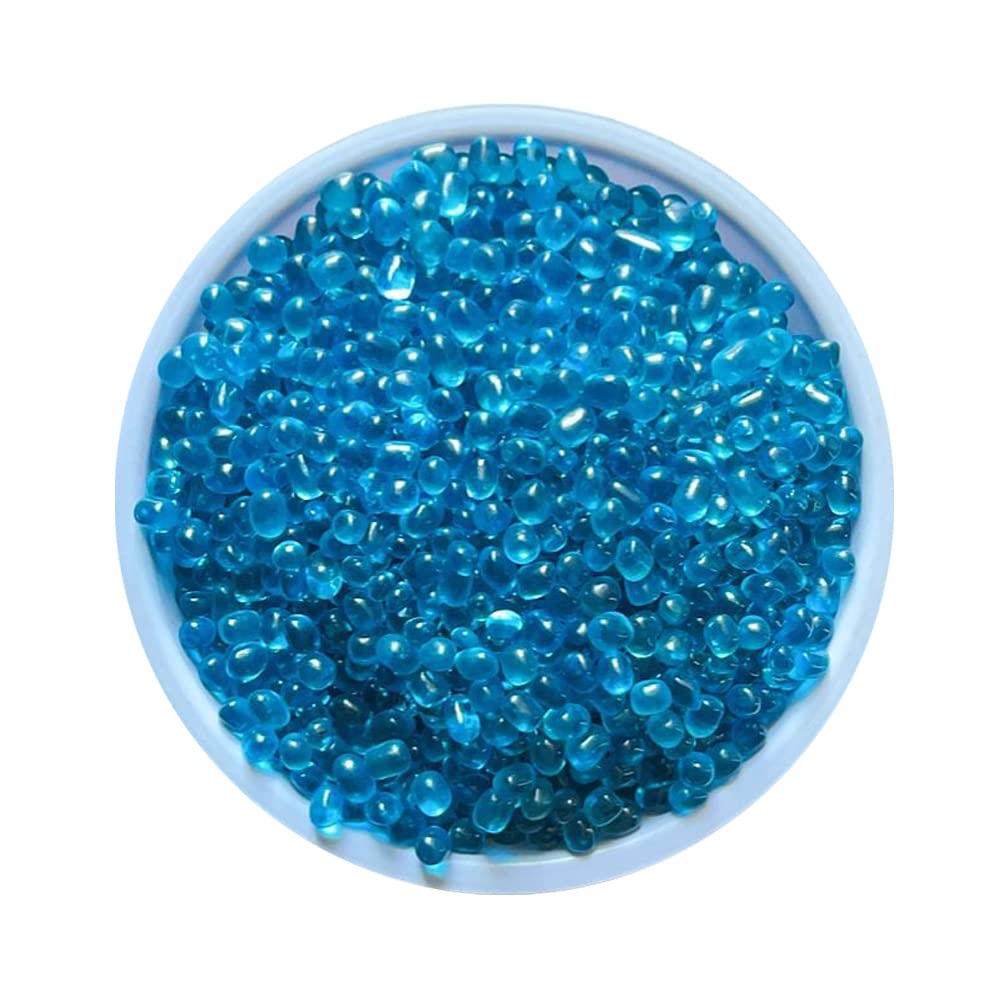 Kiseer Clear Aquarium Glass Stone Bulk 1 Lb Sea Glass Beads Gems Marbles Pebbles Gravel Rock For Aquarium, Fish Tank, Garden, Vase Fillers, Succulent Plants Decor (Light Blue)
