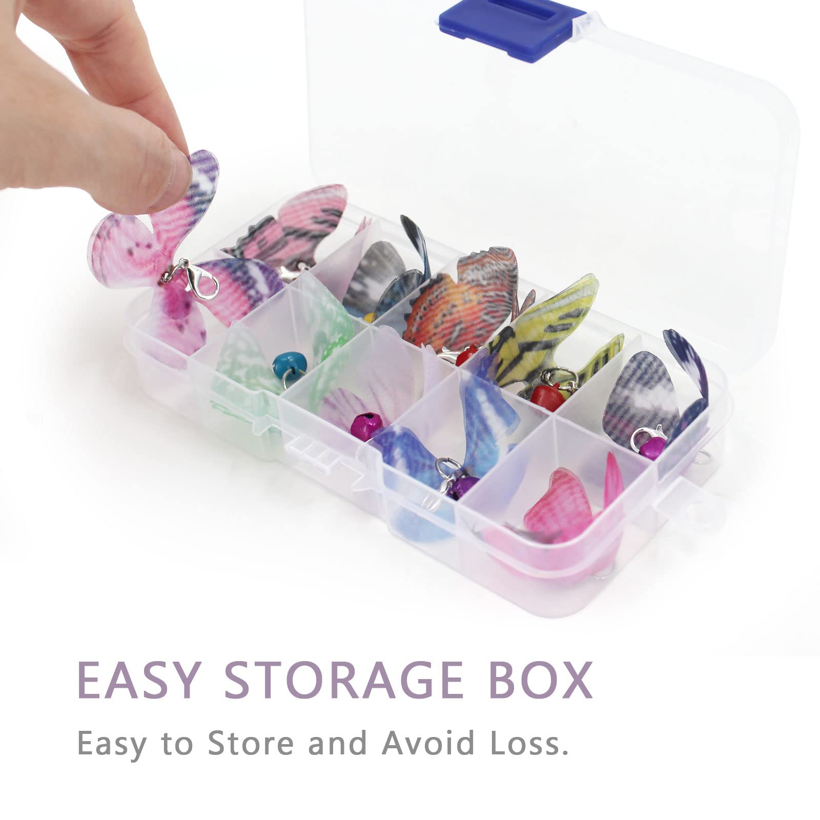 Songway Cat Butterfly Toy Replacement - 10 Pieces Butterfly Cat Toy Attachment, Mini Cat Wand Toy Replacement, Insect Worm Cat Toys Accessories Parts