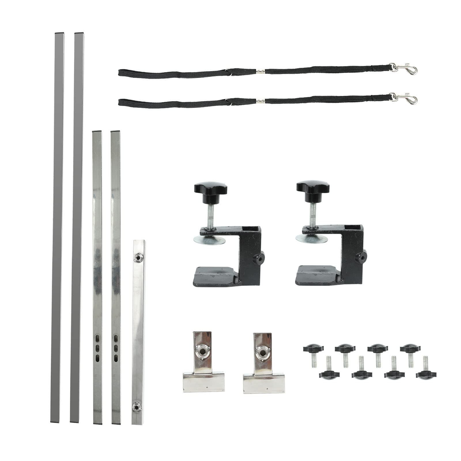 Confote Stainless Steel Adjustable Overhead Pet Grooming Arm With Clamps And Loop Nooses