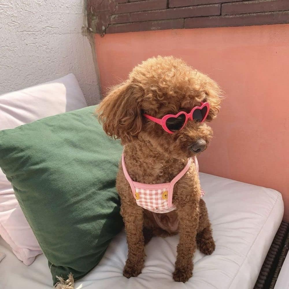 Pink Pet Heart Sunglasses Photos Props Cute Pet Dog Sunglasses Cat Glasses Sun Flower Glasses Pets Party Decor For Small Dogs Ca