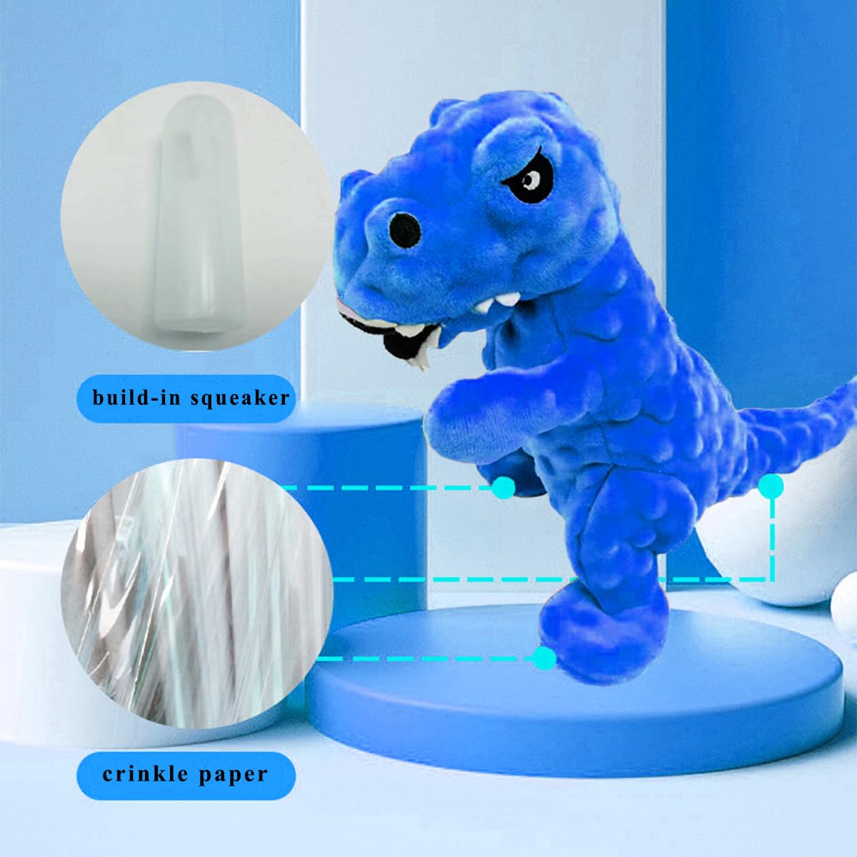 Lwbmg Squeaky Dog Toys Stuffed Dog Toys Cute Dinosaur Plush Dog Toy With Crinkle Paper Durable Dog Chew Toys For Small, Middle A