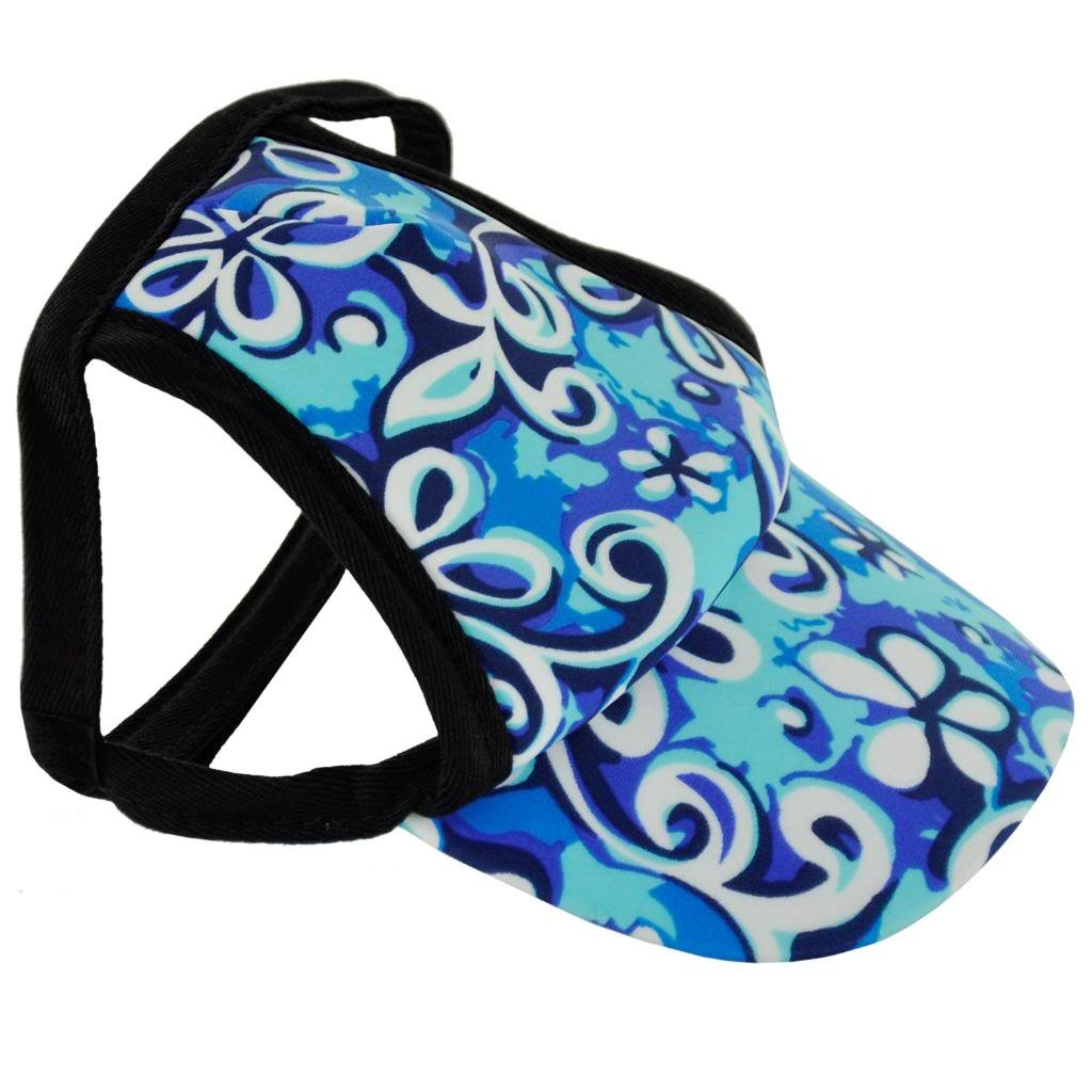 PlayaPup Sun Protective Dog Visor, Swirl Blue, Large