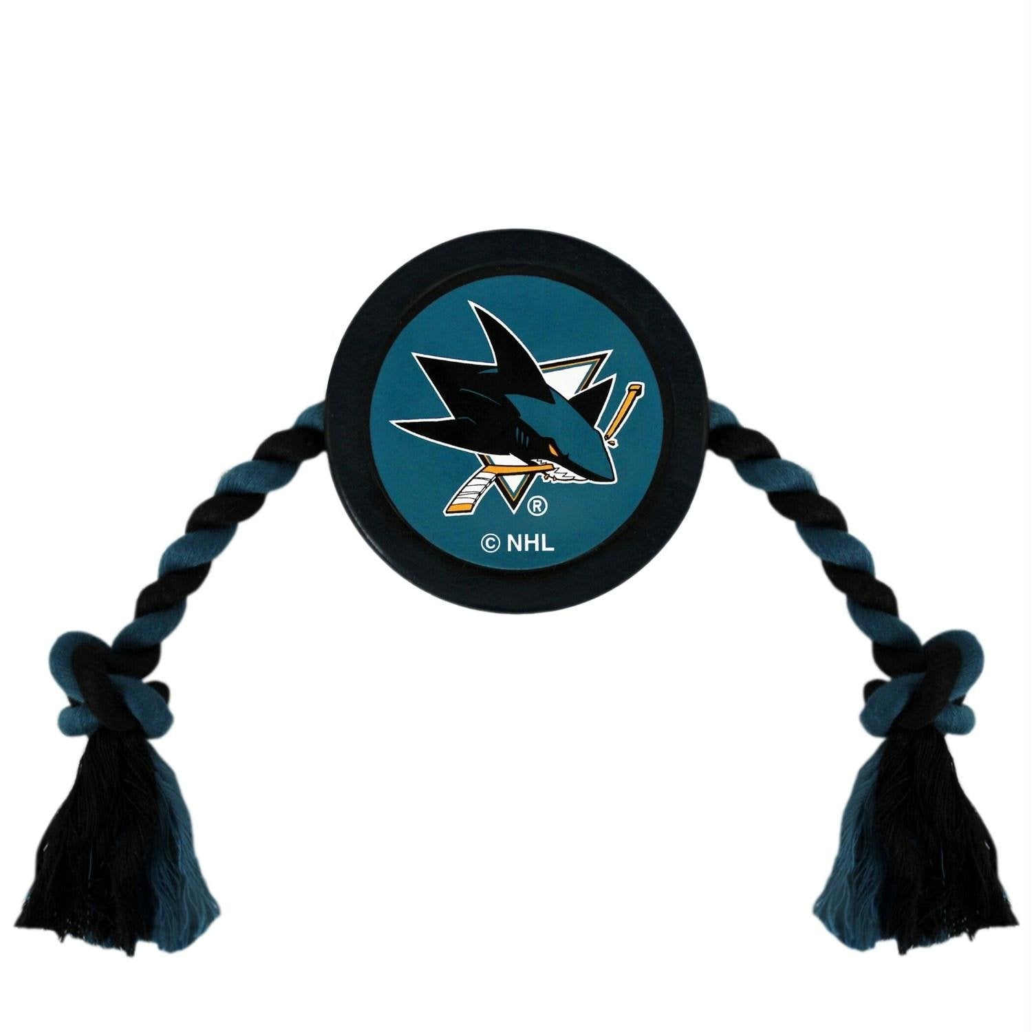 Pets First NHL SAN Jose Sharks Puck Toy for Dogs & Cats. Play Hockey with Your Pet with This Licensed Dog Tough Toy Reward!