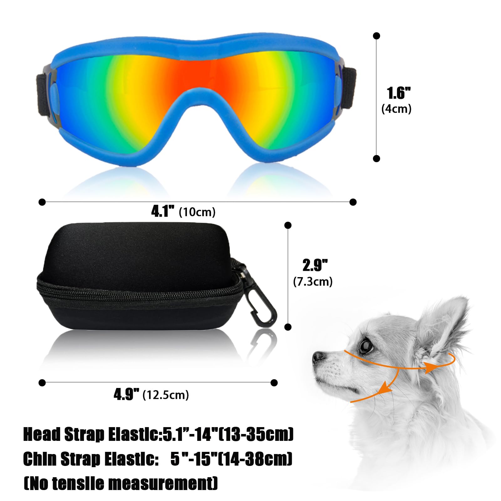 Mitubati Dog Goggles Small Breed Dog Sunglasses With Adjustable For Uv Protection Eyewear Doggy Doggie Puppy Glasses Anti-Fog Wi