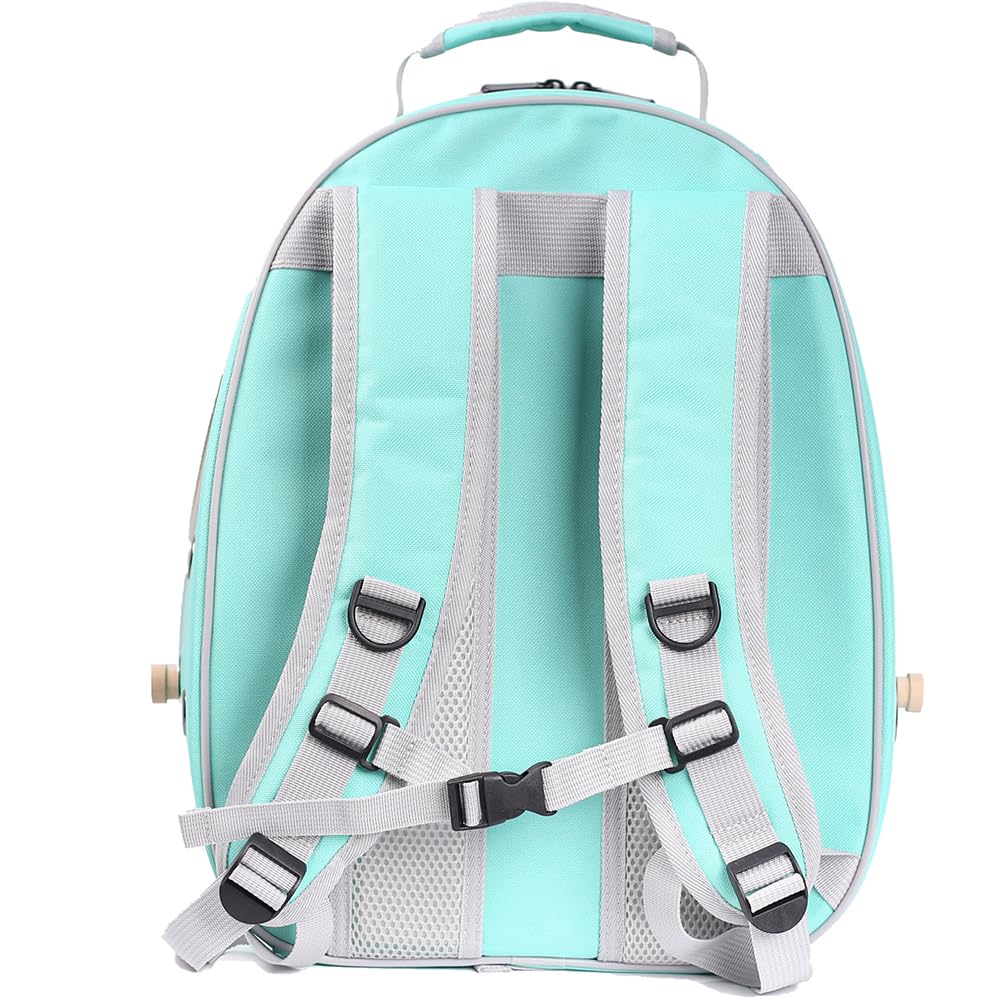 Bird Traval Carrier Cage, Multi Vent Holes Clear Space Capsule Astronaut Backpack To Carry Parakeet Cockatiel Parrot With Metal