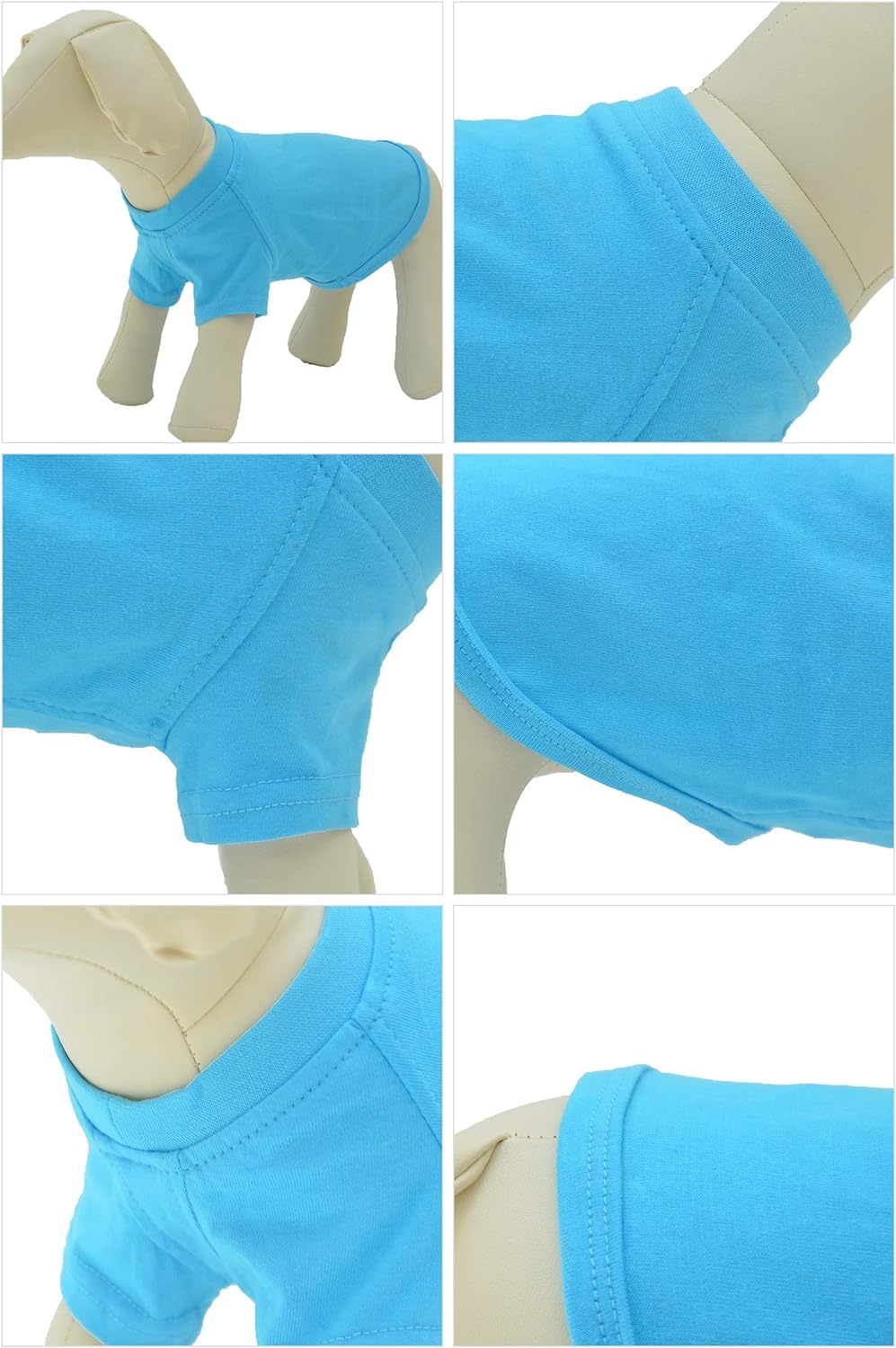 Lovelonglong Pet Clothing Dog Costumes Basic Blank T-Shirt Tee Shirts For Medium Large Dogs Lake-Blue Xxl+
