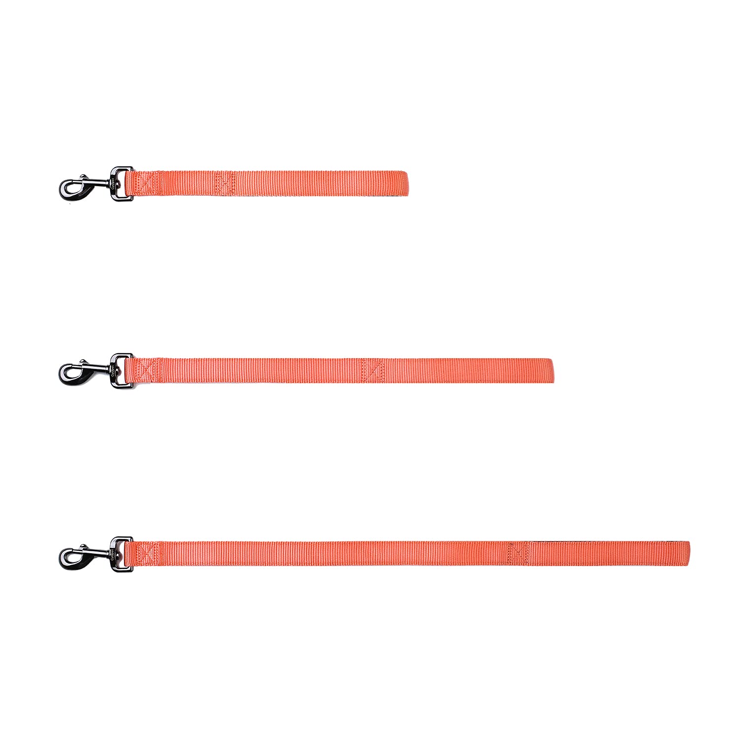 Cyclpet Short Dog Leash With Traffic Nylon And Comfort Padded Handle 18 Inch Lead. (18 Inches, Living Coral)