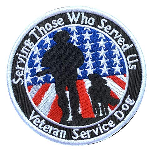 Antrix 2 Pcs Tactical Military Service Dog Serving Those Who Served Us Veteran Service Dog Patch Hook & Loop Emblem Badge Patch For Medium And Large Dog Vests Harnesses