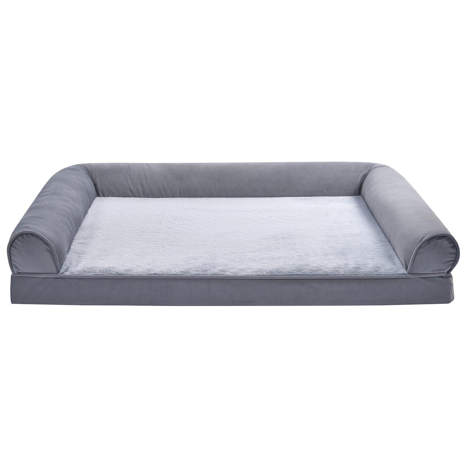 Amazon Basics Foam Living Room Couch Dog Pet Bed With Removable Cover, Grey, 44'' X 35''