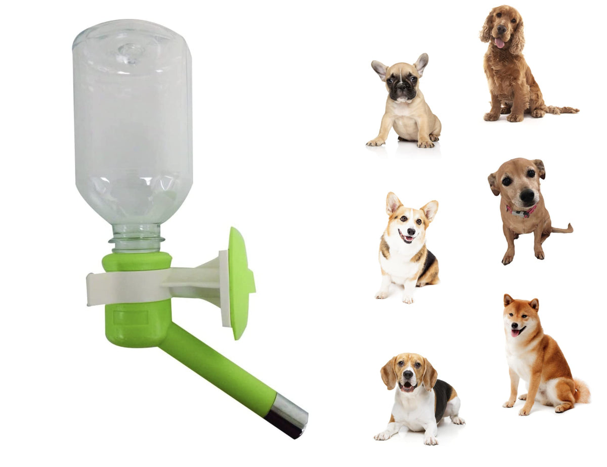 Choco Nose Patented No-Drip Dog Water Bottle/Feeder For Dogs/Cats And Other Small-Medium Sized Animals - For Cages, Crates Or Wall Mount. 11.2 Oz. Mess Free Leak-Proof Nozzle 16Mm, Apple Green (H590)