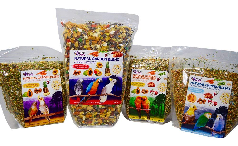 Birds LOVE All Natural Garden Blend Bird Food for Parrots, 2lb - Healthy, Nutritious Mix for Optimal Parrot Health