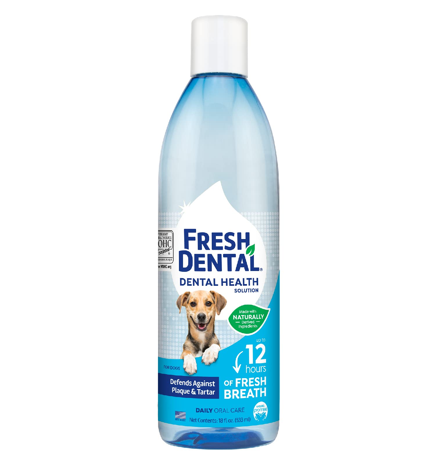 Naturel Promise Fresh Dental Water Additive - Dental Health Solution for Dogs - Easy to Use - Helps Clean Teeth - Freshens Breat