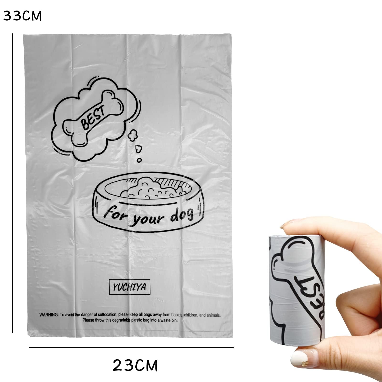 Yuchiya 9 Pack Dog Poop Bag With Holder Dog Waste Bags Dispenser With Silver Leash Clip Doggie Poop Bags With Poop Bag Holder Bi