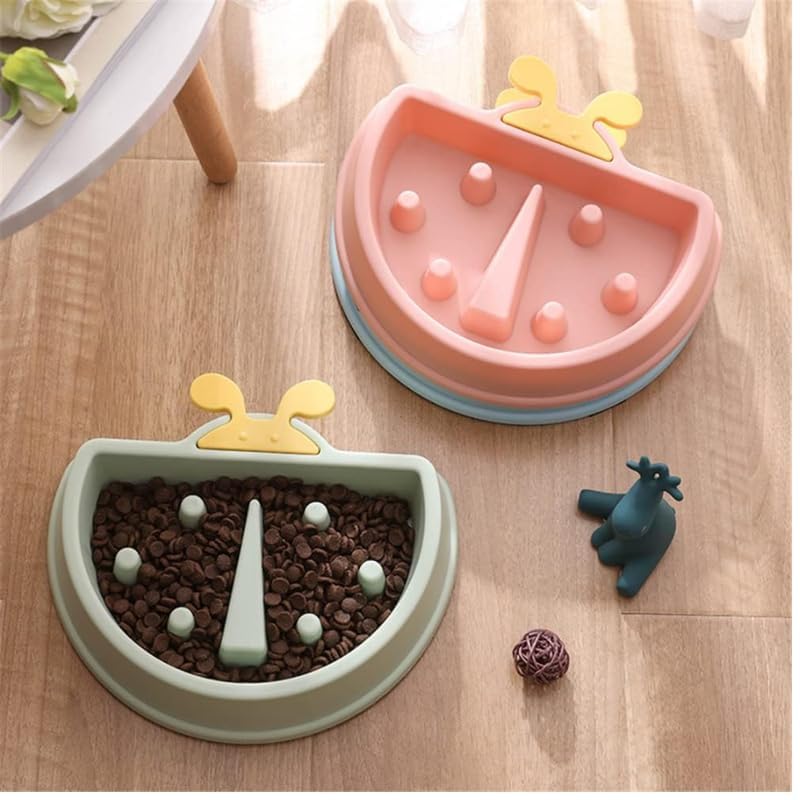 Kittupet Dog Slow Food Bowl, Cat Bowl, Dog Food Bowl, AntiKnock Over Pet Rice Bowl, Kitten, Puppy, Puppy Eating Bowl, Teddy Pac