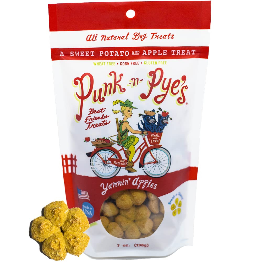 PUNK N PYES All Natural Dog Treats | Made in USA Dog Cookies 7 oz (Yammin Apples)