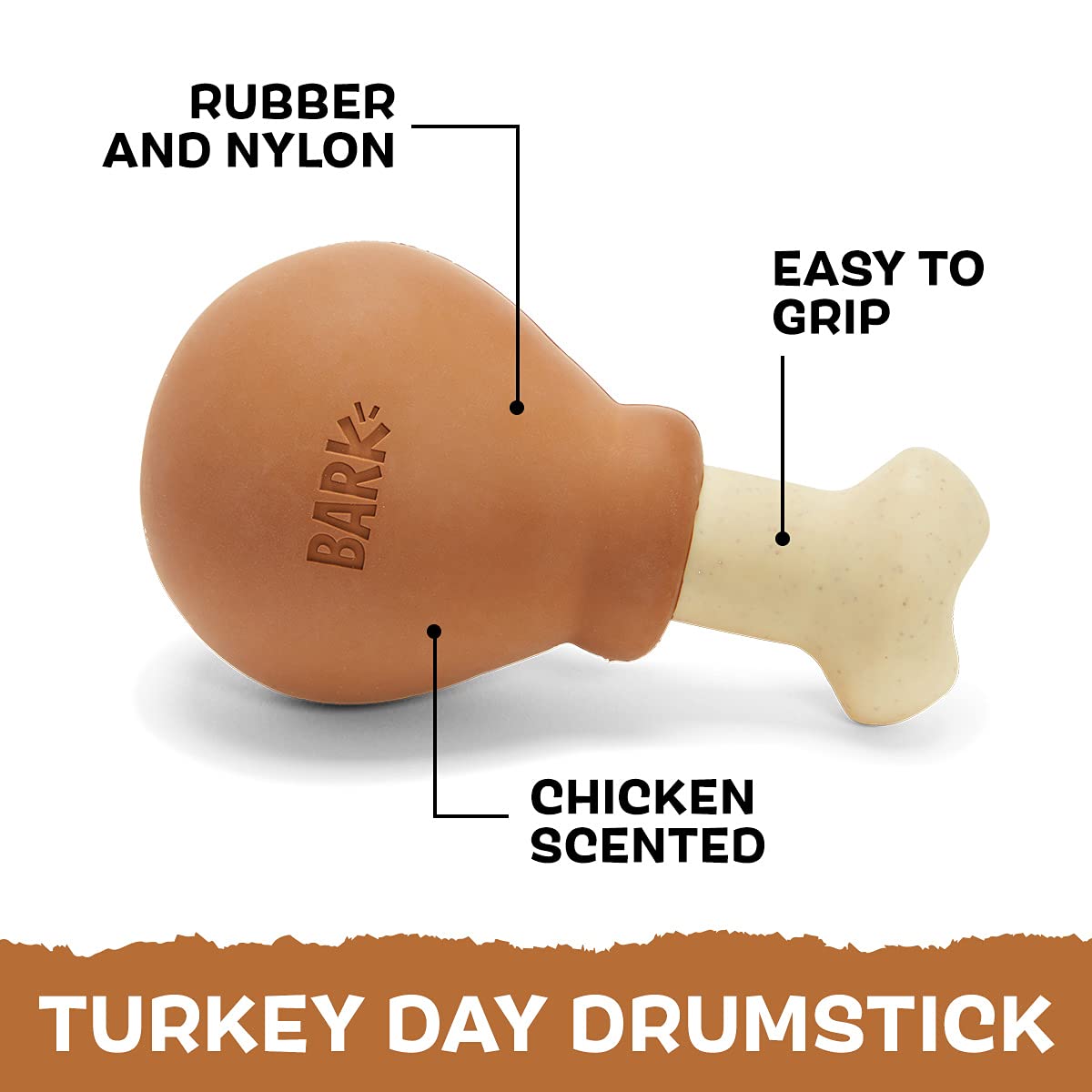 Barkbox Super Chewer Tough Dog Chew Toys For Aggressive Chewers, Dental Stimulating (Turkey - Large)