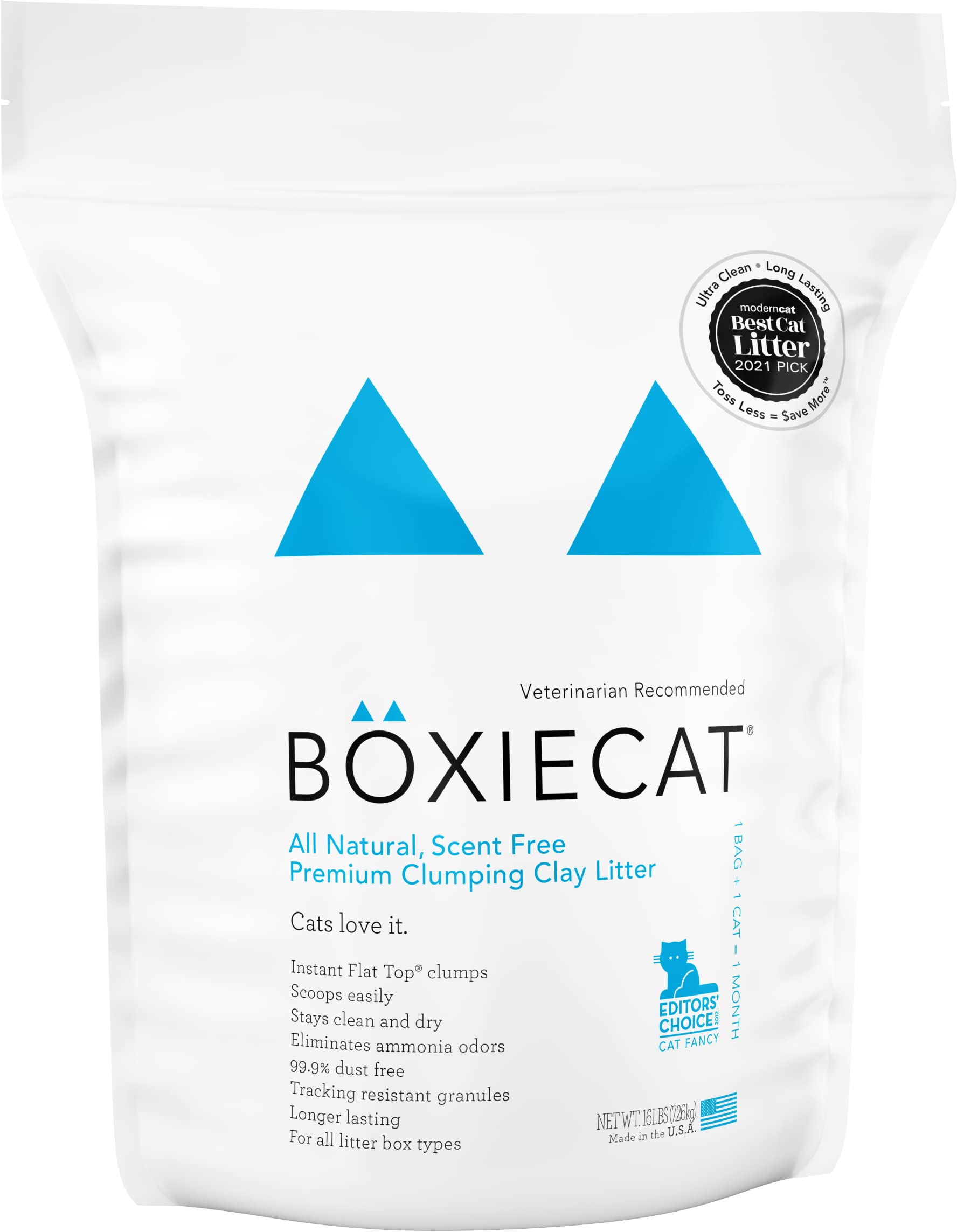 Boxie® Unscented 30 Day Natural Odor Control Cat Litter, 16Lb Clumping Clay Kitty Litter