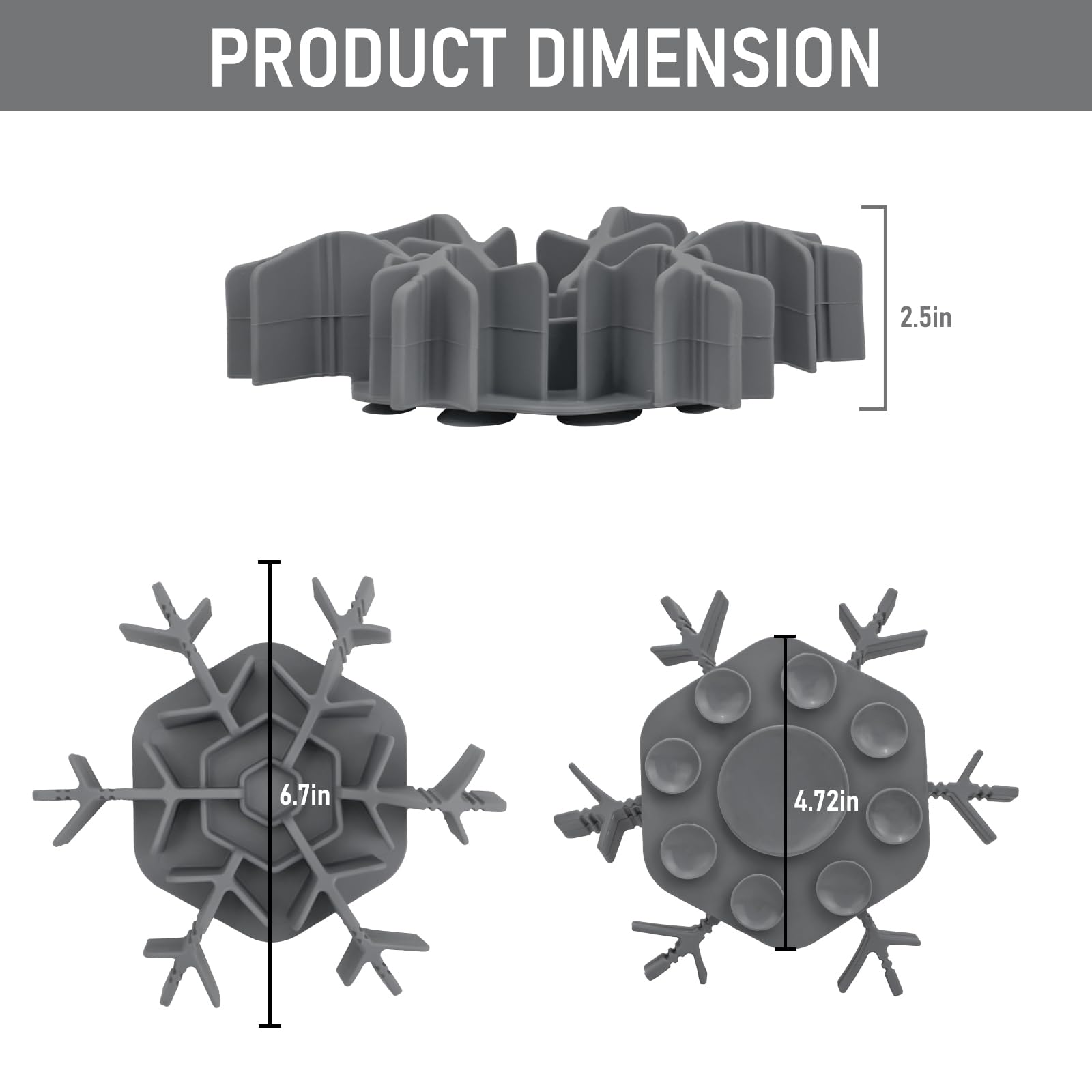 Slow Feeder Insert Cat Dog Bowl 4.7-7 Inch Non-Slip Anti-Chocking Cuttable Snowflake Design Slow Down Eating Feeding Pad With 9