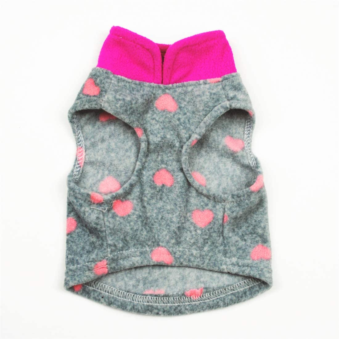 Pixriy Dog Sweater, Soft Fleece Vest With Leash Ring Pullover Jacket Winter Pet Dog Clothes For Puppy Small Dogs Cats Teddy Chihuahua Yorkshire For Christmas (L, Grey Heart)