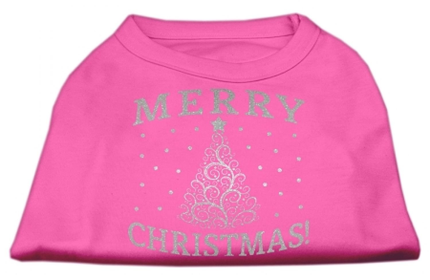 Mirage Pet Products Shimmer Christmas Tree Pet Shirt, Medium, Bright Pink