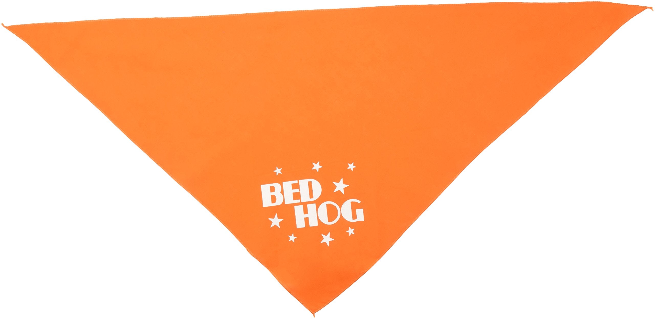 Pet and Dog Bandana Screen Printed, &quot;Bed Hog&quot; Orange Large