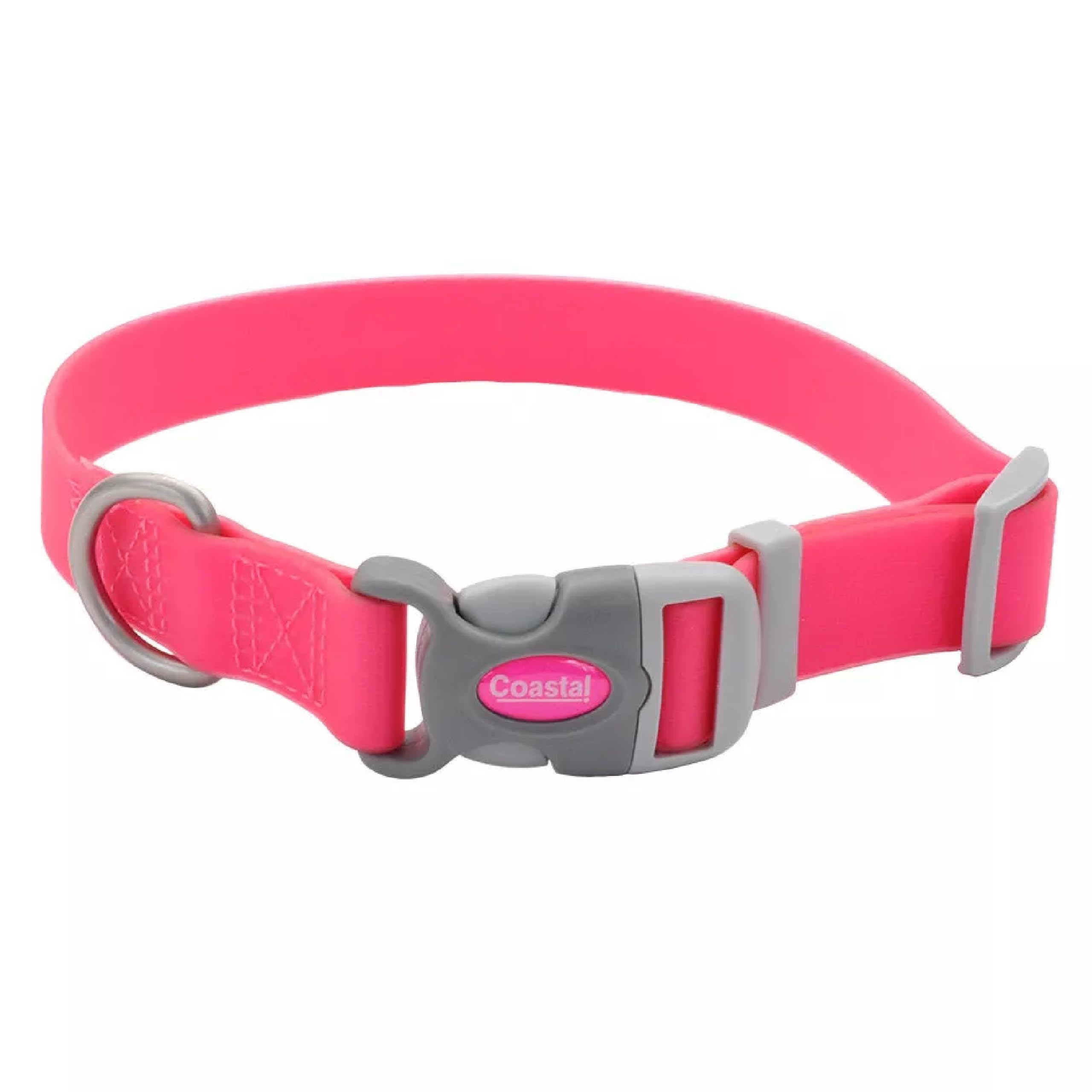 Coastal Pet - Pro Adjustable Waterproof Dog Collar With Waterproof Coated Webbing - Fuschia - 3/4    X 10''-14   
