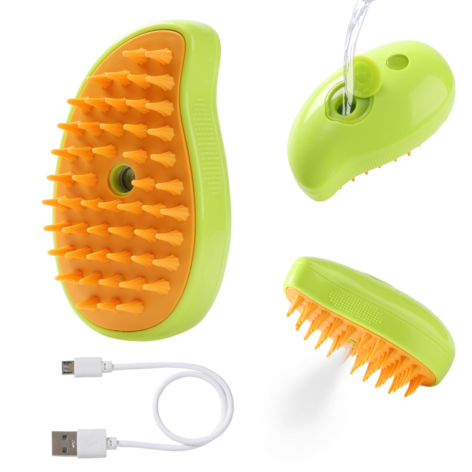 Steam Brush For Cats Shedding, 3 In 1 Steamy Water Pet Hair Removal Comb With Steamer, Spritz Comb For Dog, Indoor Cat Spray Mis