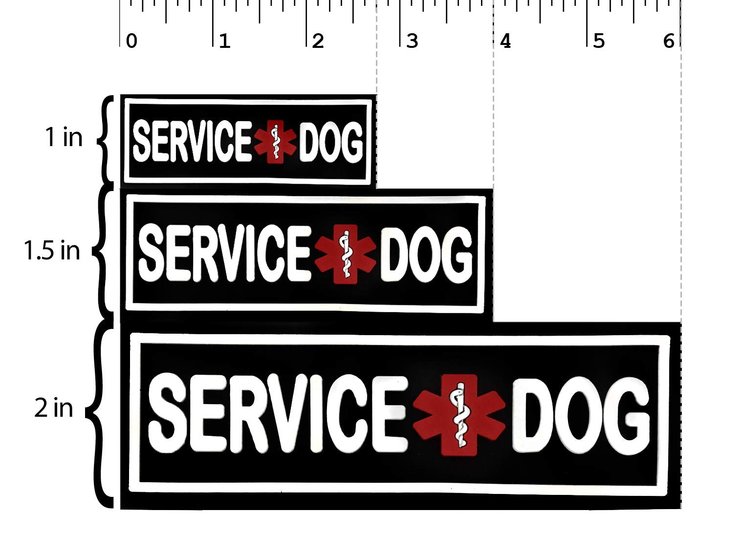Dogline Service Dog Patch For Harness And Vest Removable 3D Rubber Patches Hook Backing For Small Or Large Working Dogs