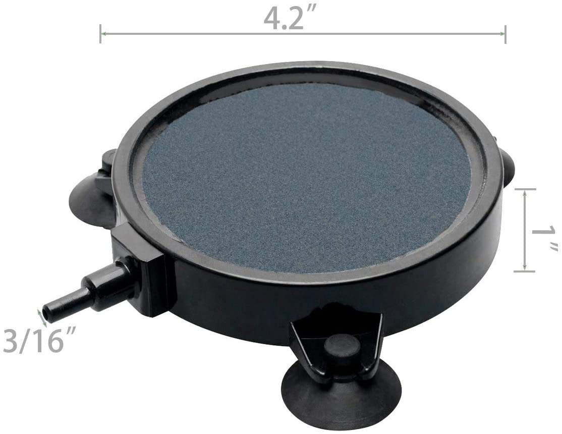 Pinvnby Pivby 4.2-Inch Air Stone Disc Bubble Diffuser With Suction Cups For Oxygenation In Fresh/Saltwater Tanks, Ponds, Hydroponic, Aquaponics, And As A Decorative Airstone For Aquariums (6 Pcs)