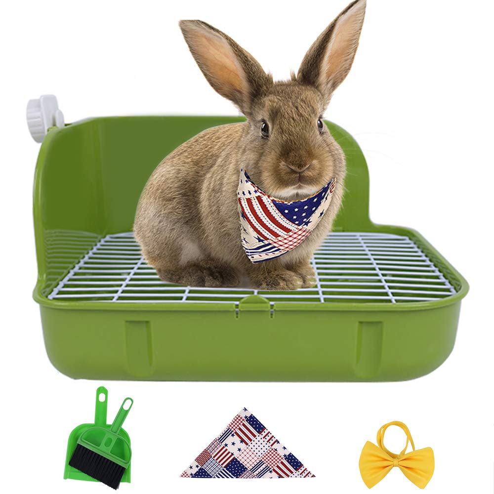 Humorous.P Small Animal Litter Pet Toilet Potty Trainer Corner Litter Bedding Box Pet Pan For Small Animal/Rabbit/Guinea Pig/Galesaur/Ferrets Rectangular Plastic Material