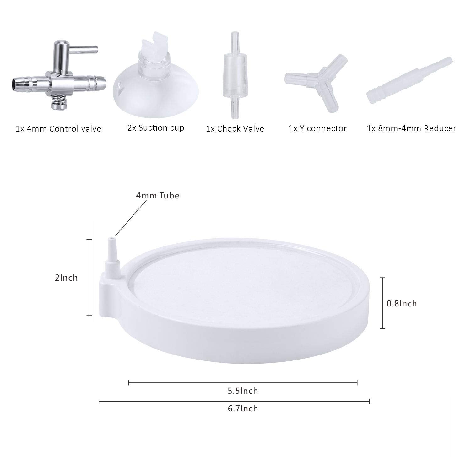 Carefree Fish Aquarium Nano Air Stone Disk Fish Tank Bubble Stone Disc 1.4/2/4/6/8 Inch