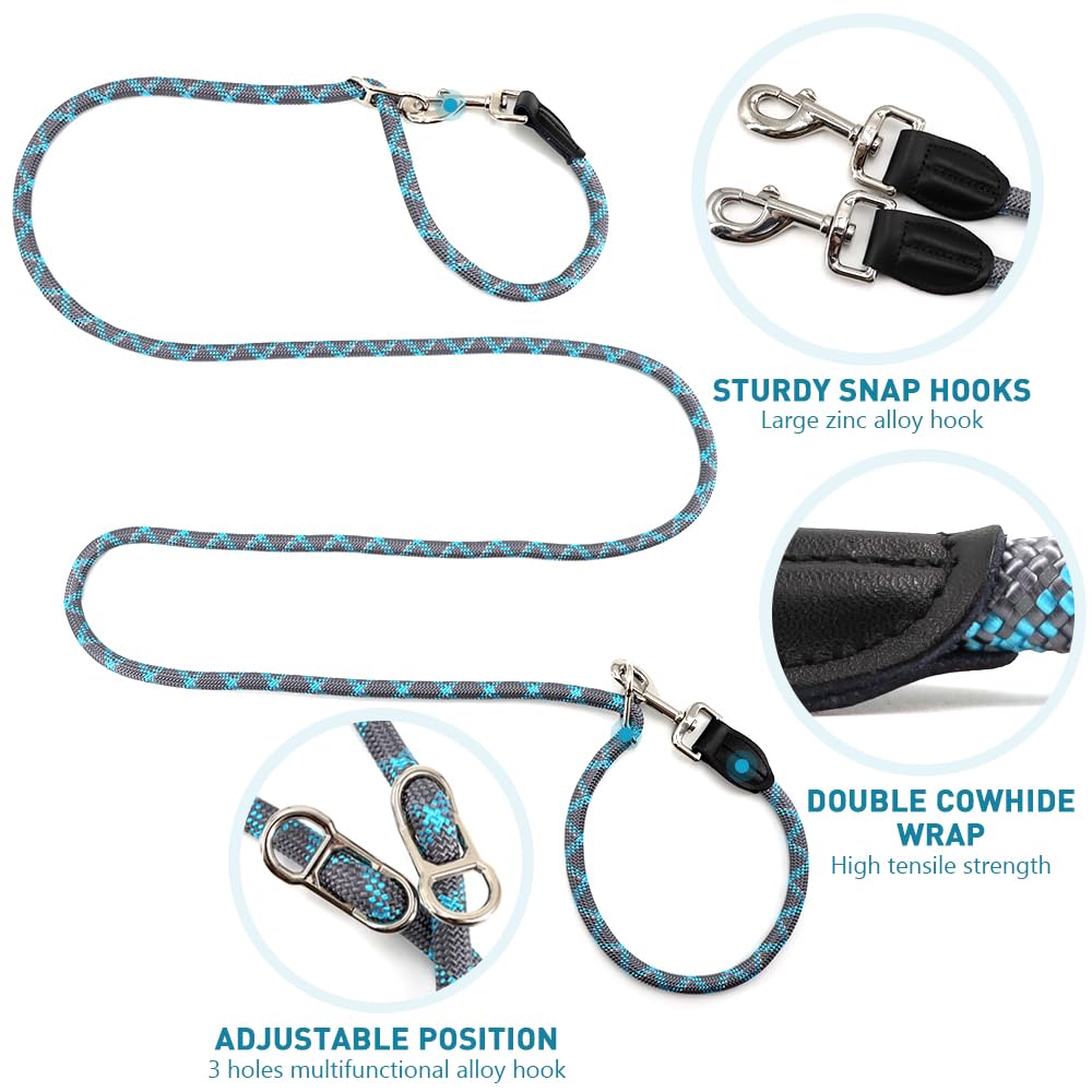 Pawstrip Hands Free Dog Leash Multifunctional Dog Running Leash Reflective Waist Leash For Dog Walking Adjustable Crossbody Dog Training Leash Nylon Double Leashes For Small Medium Large Dogs (Gray)
