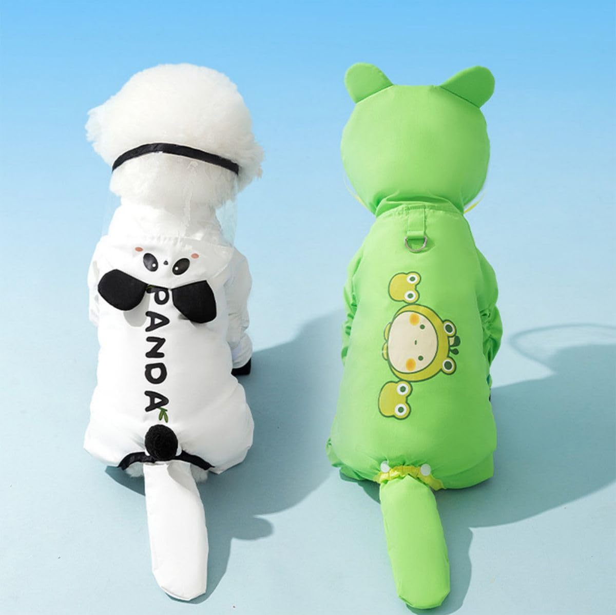 Harikaji Small Dog Raincoat, Tail & Feet Cover, Waterproof Dog Rain Jacket For Puppy (Panda, M)