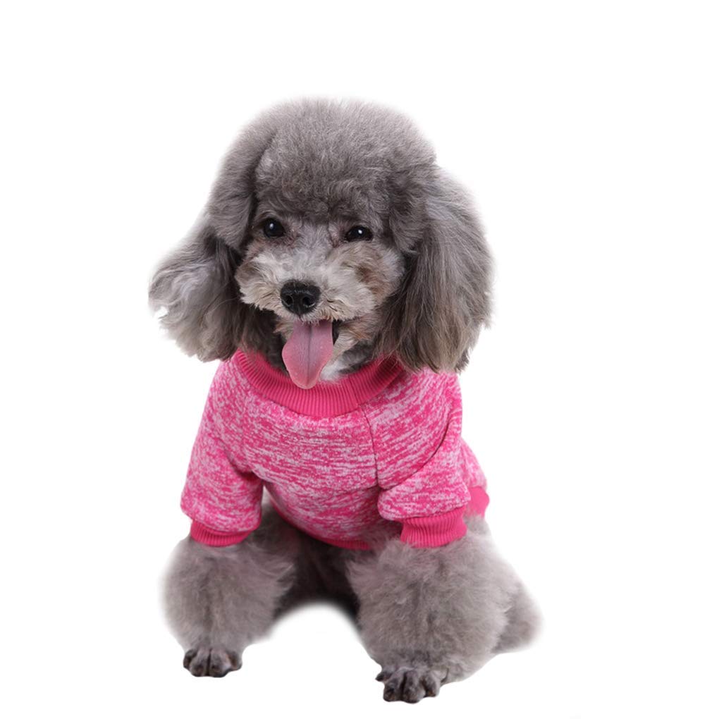 Jecikelon Pet Dog Clothes Dog Sweater Soft Thickening Warm Pup Dogs Shirt Winter Puppy Sweater For Dogs (Rose Red, Xs)