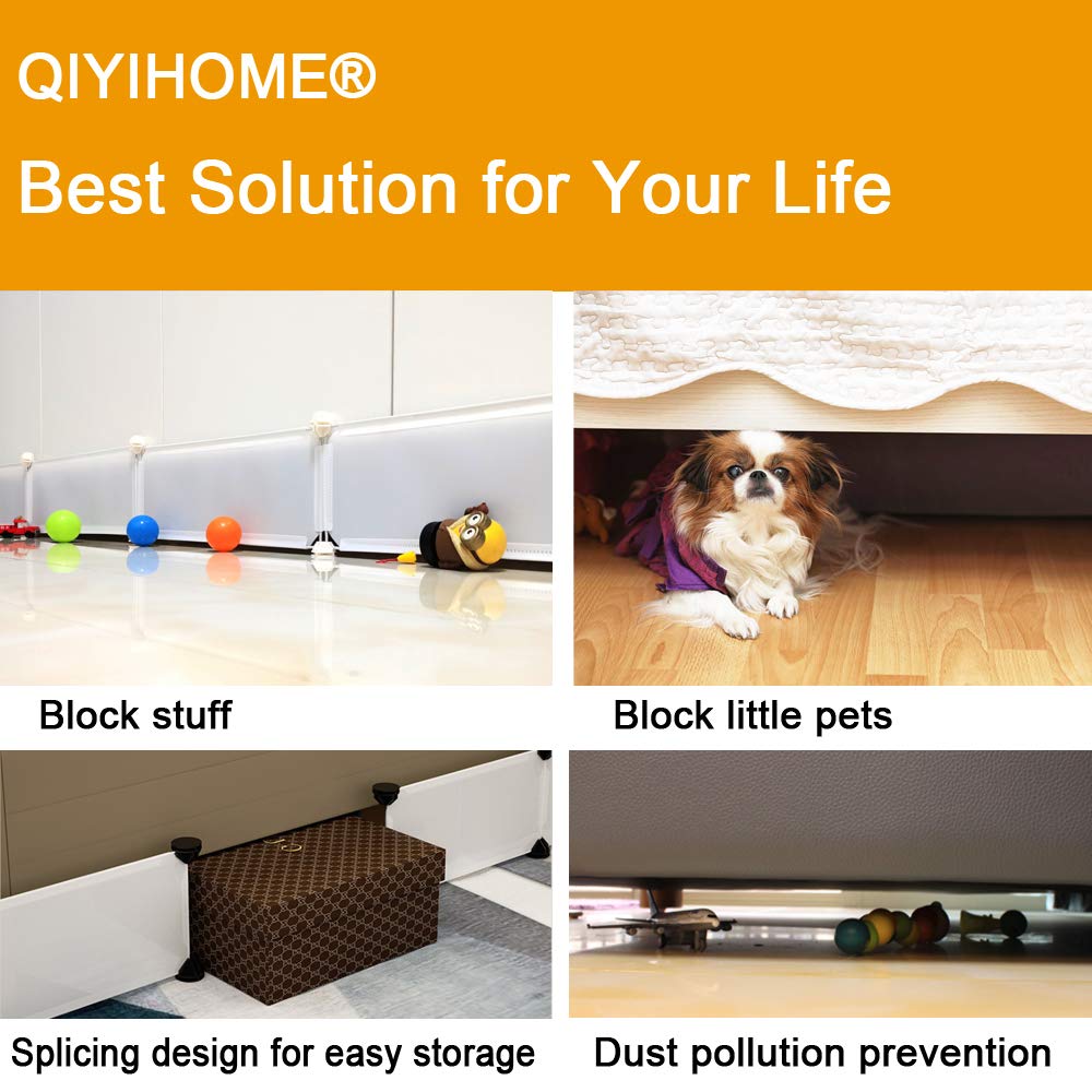 QIYIHOME Under Bed Blocker, gap Bumper for Under Bed, Stop Things going Under Bed or Sofa couch, Toys Blocker for Pets Easy to I