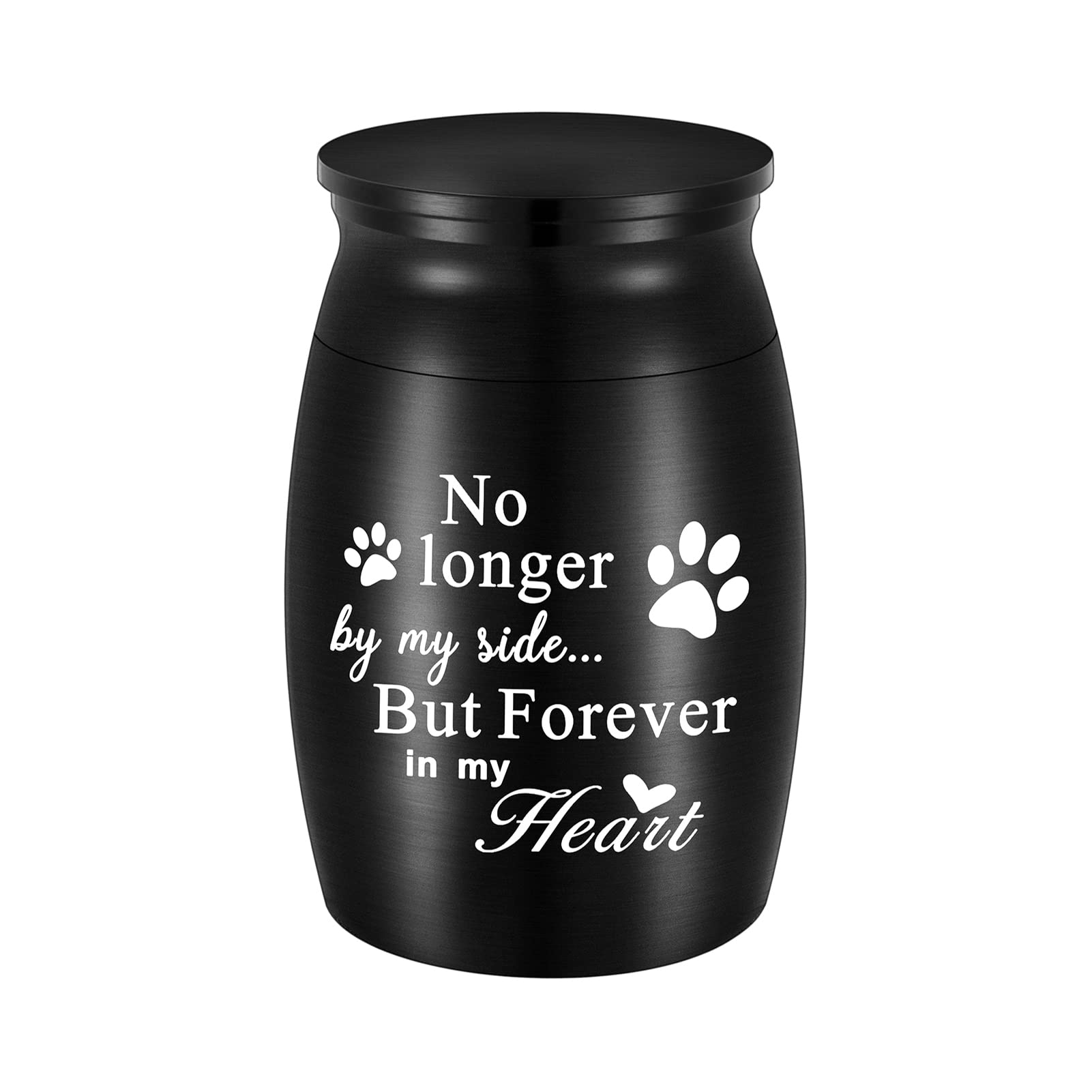 Xiuda 2.8 Inches Mini Pet Memorial Small Urns For Dog And Cat Ashes, Stainless Steel Cremation Urn, Pet Paw Print Keepsake Urn F
