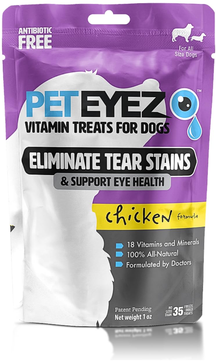 PetEyez Freeze Dried Dog Treats Tear Stain Remover, AllNatural Freeze Dried Chicken Treats with Vitamin & Minerals That Help Fi