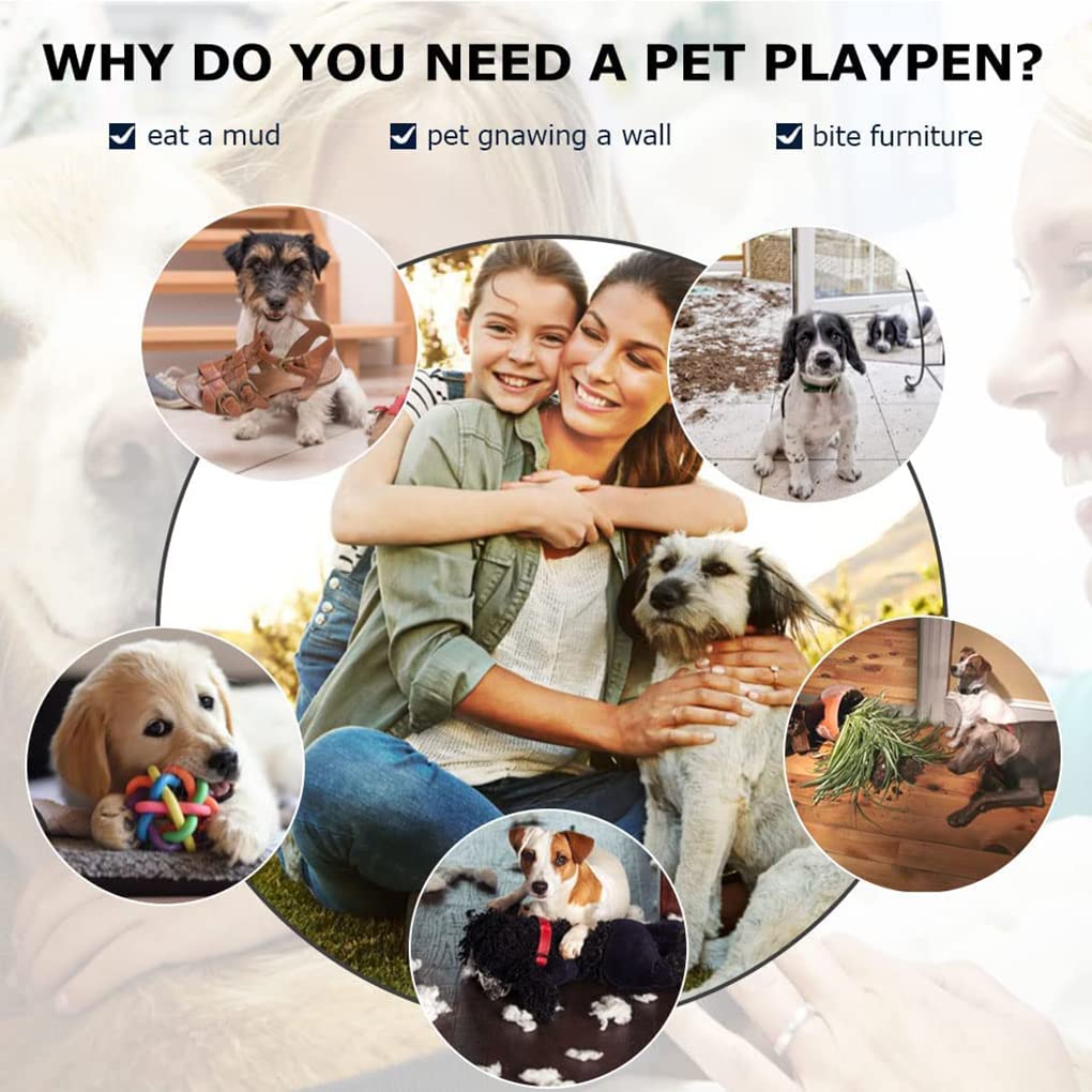 Bestpet Indoor Dog Playpen, 24 Inch 16 Panels Dog Pen For Medium And Large Dogs, Exercise Pen Pet Dog Fence With Doors Pet Puppy