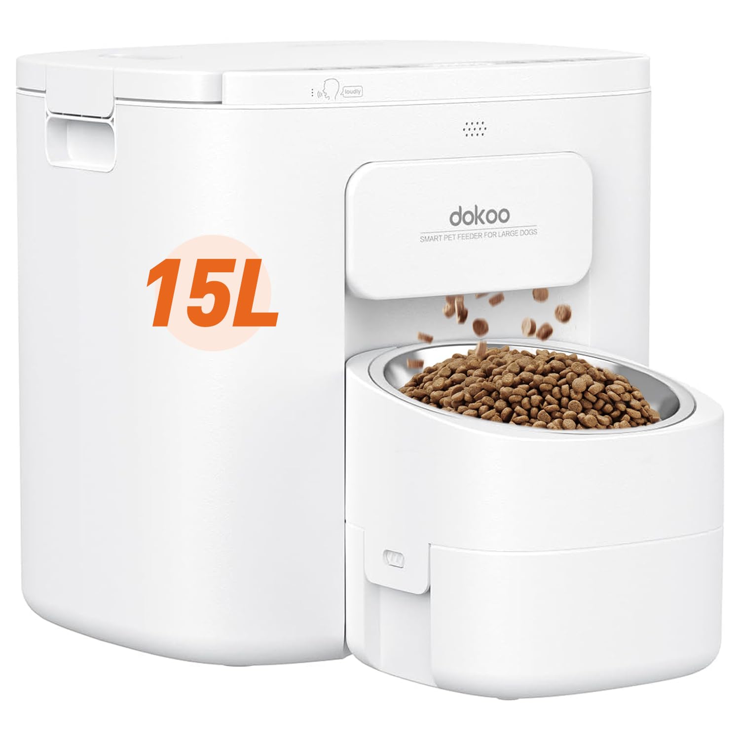 Automatic Dog Feeder for Large Breed, 15L/ 63Cups Vacuum-Sealed Storage & Timed Auto Dog Food Dispenser 2in1, Airtight 100% Fres