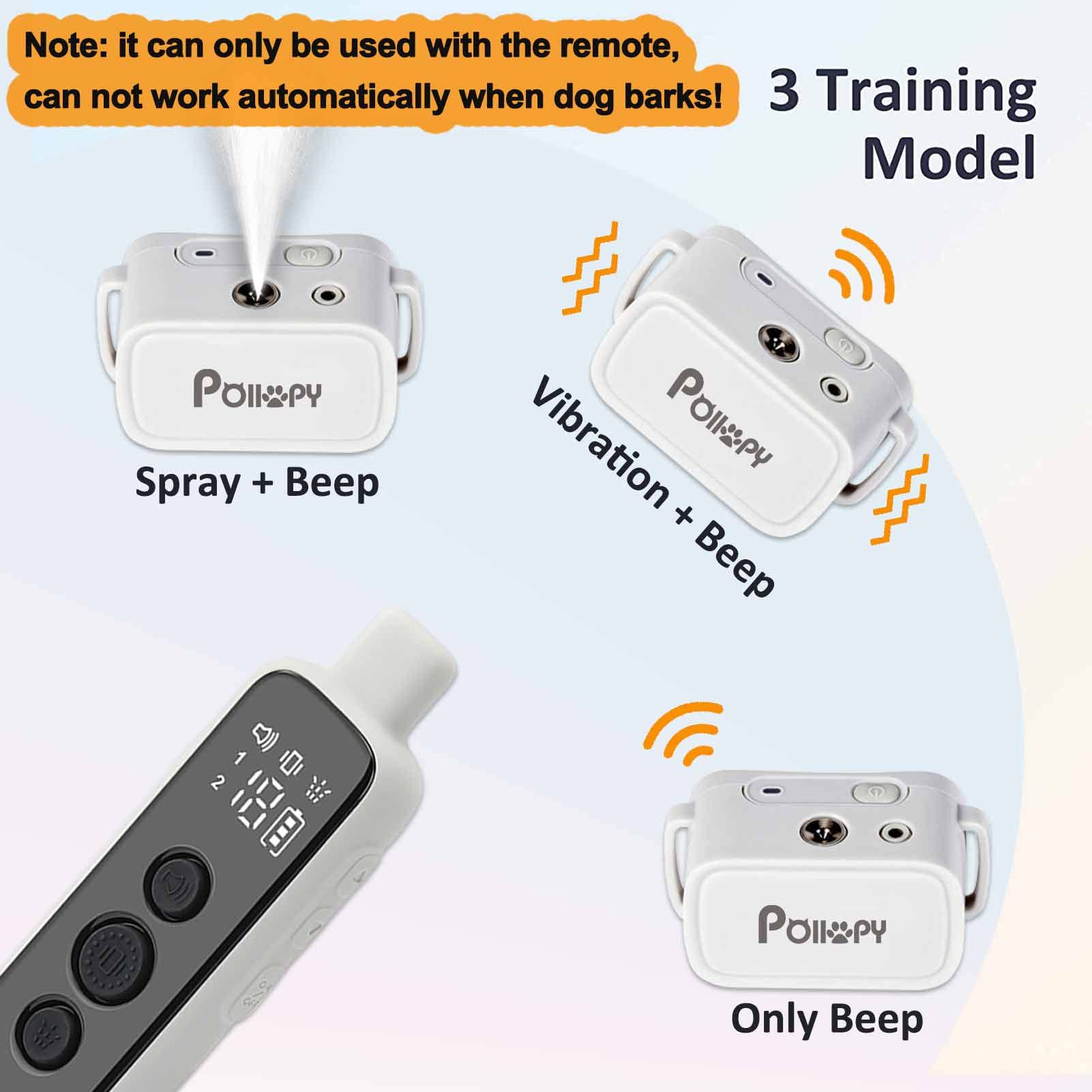 Citronella Dog Training Collar With Remote & 2 Receivers?Can'T Work Automatically?,3 Modes Harmless Spray/Vibration/Beep, Humane