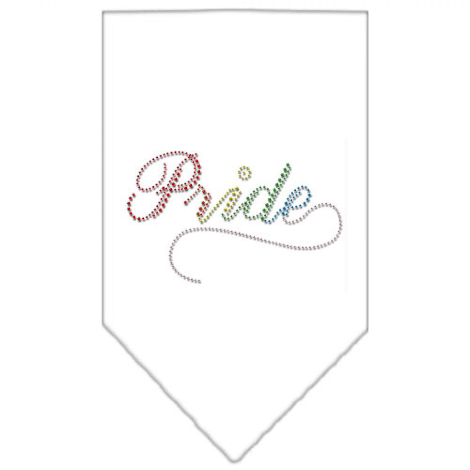 Mirage Pet Products Pride Rhinestone Bandana, Large, White