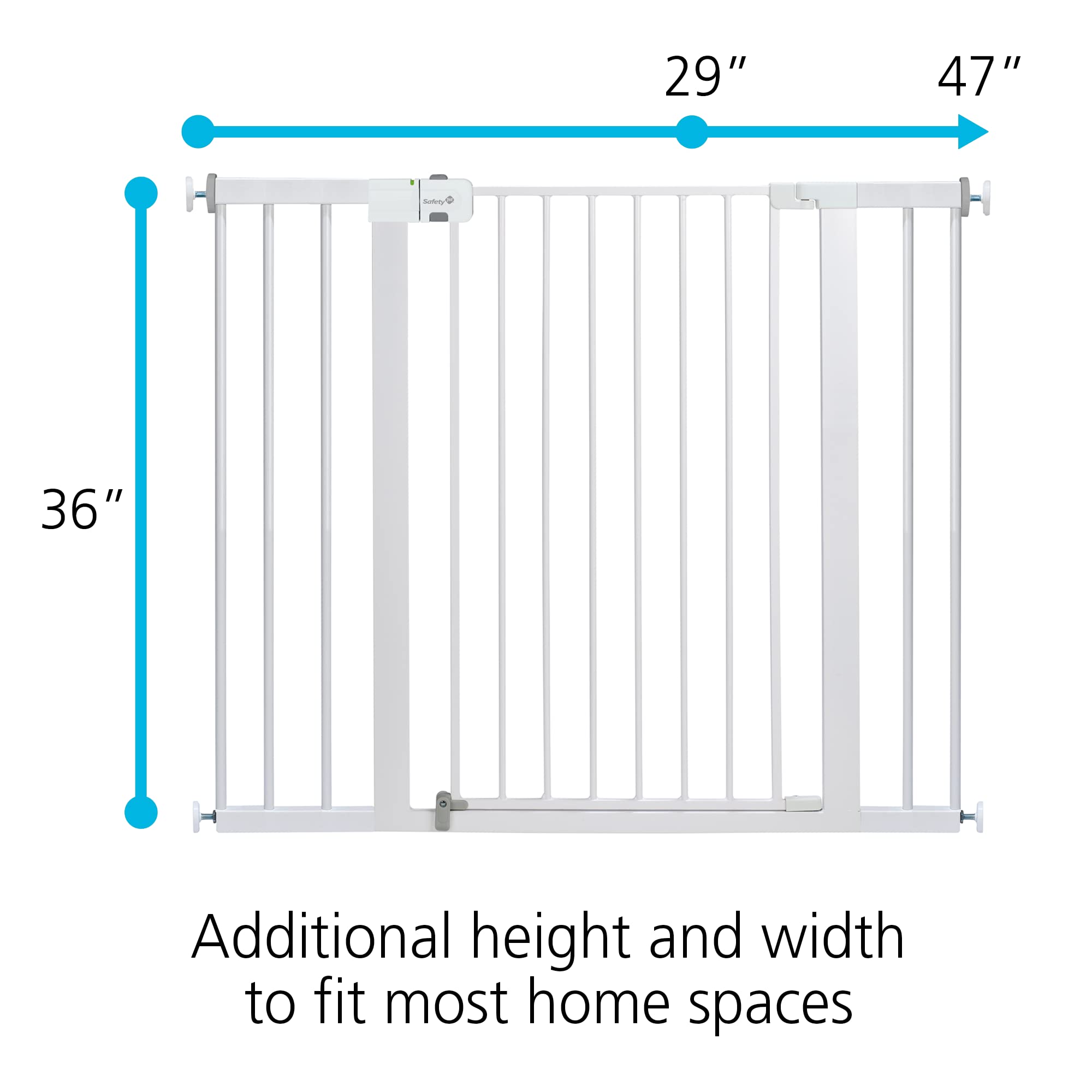 Safety 1st Extra Wide Baby Gate with Door: Premium Child Safety Gate, Extra Tall Baby Gate, Easy Installation, 36'' Tall & Wide,