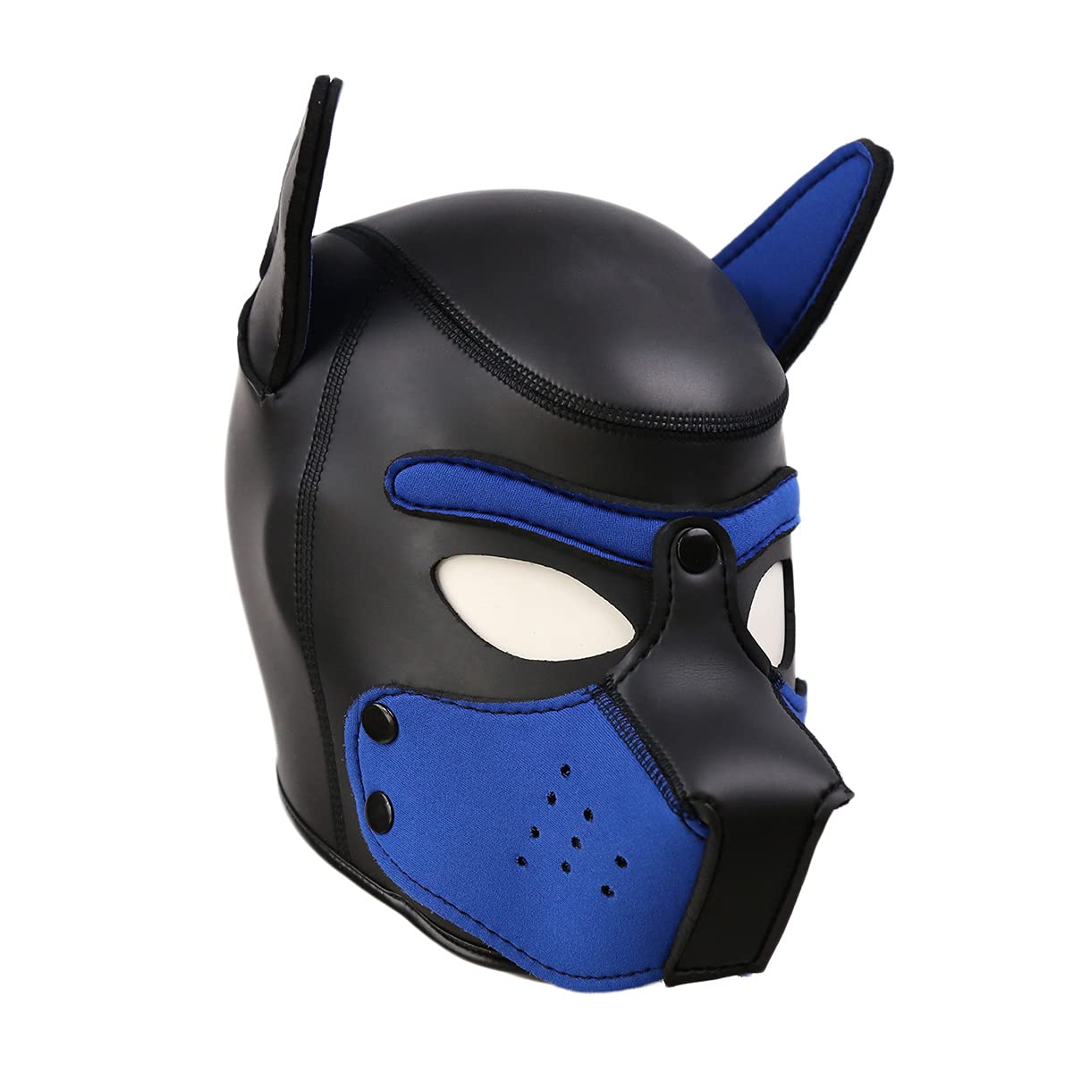 QUYUWOWO Neoprene Dog Full Face Puppy Mask Removable Halloween Dog Head Mask with Collar and Armband