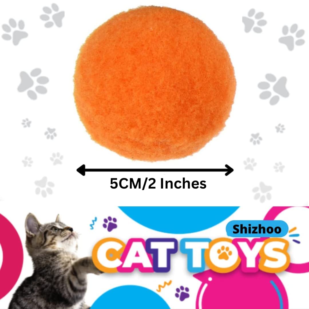 Shizhoo Premium Soft Pom Pom Balls for Kittens - Lightweight, Interactive, Assorted Colors - Plush Toy Balls for Kitten Training